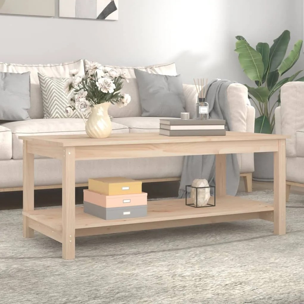 Tömör fenyőfa dohányzóasztal 110 x 55 x 45 cm
