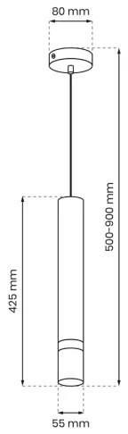 Csillár zsinóron JOKER 1xGU10/25W/230V fekete/matt króm