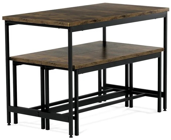 Étkezőszett 2 székkel, 110×60×75 cm, MDF Old Wood. OLW