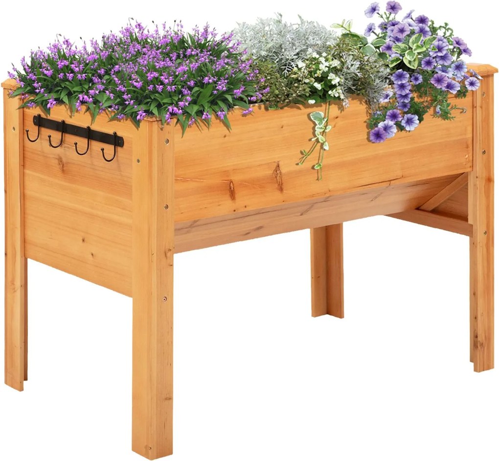 Outsunny Faemelt Virágosláda Herb Ültető Virágcserép Levegőztető Nyílással és Horgokkal | Aosom