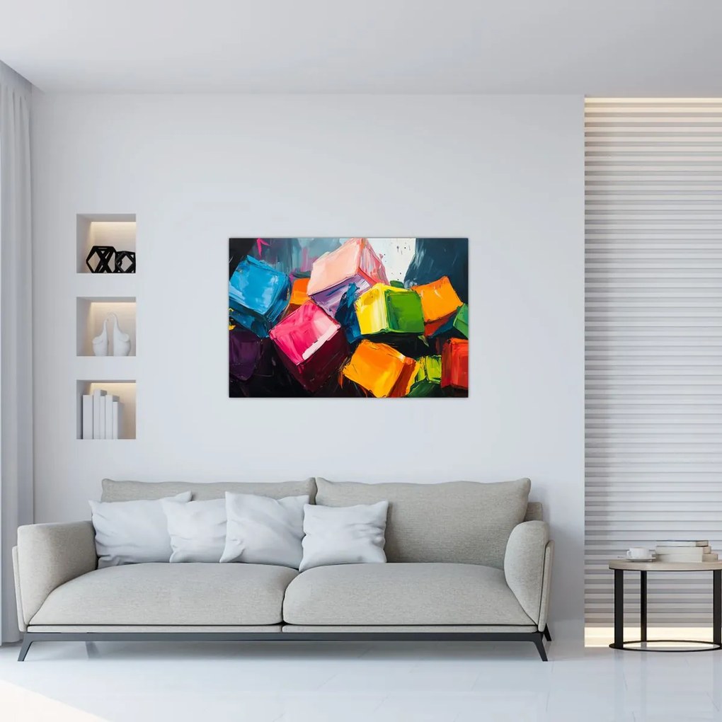 Kép - Színes kockák (90x60 cm)