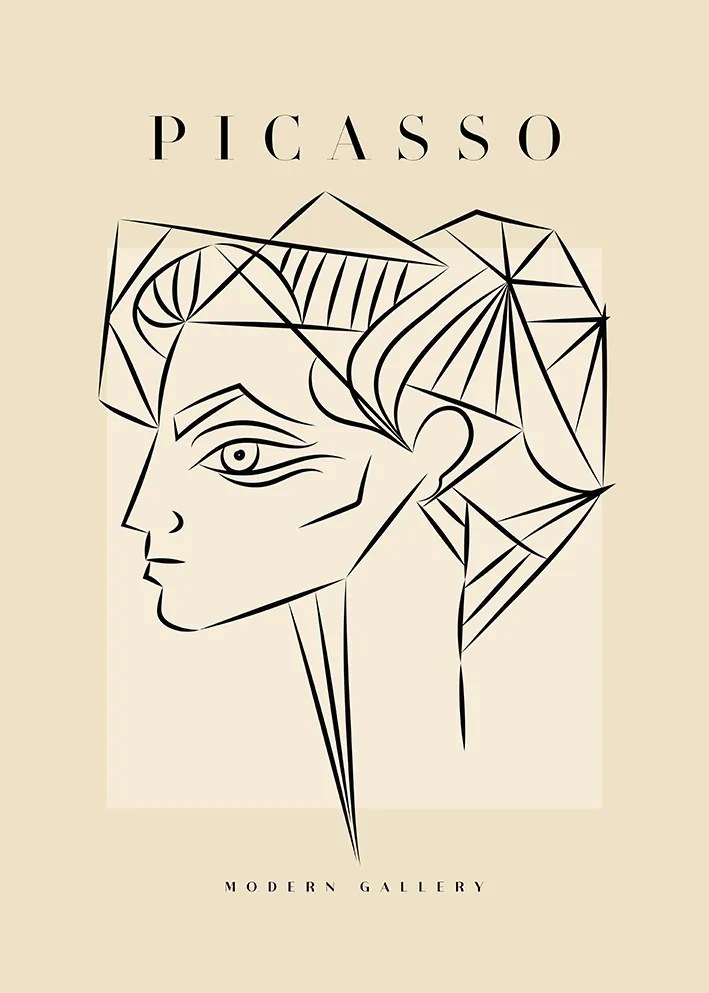 Picasso Női arc poszter ivory 100x70cm #725