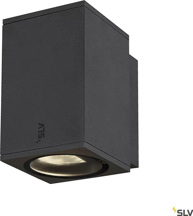 SLV 1003417 ENOLA SQUARE Modern Kültéri Fali Lámpa Antracit, Átlátszó LED IP65