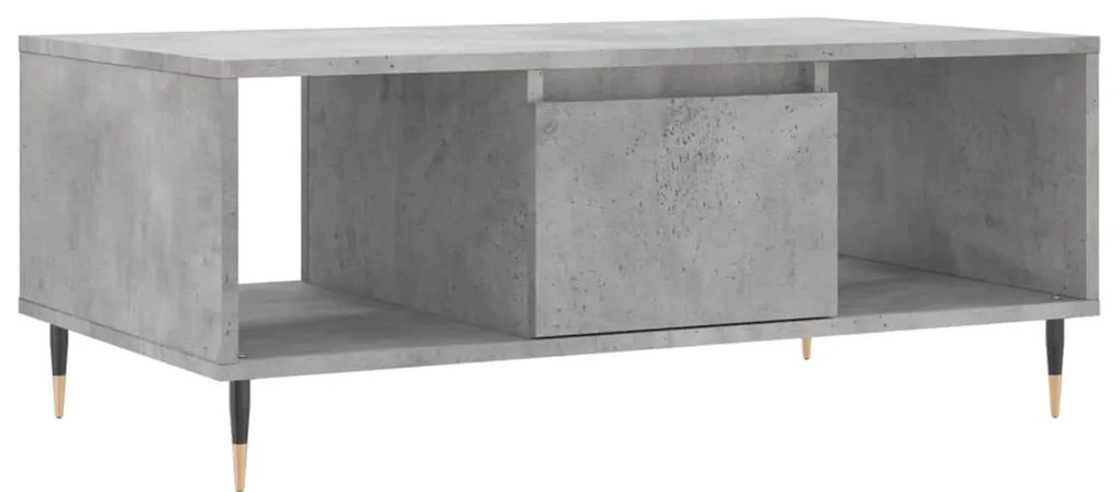 Betonszürke szerelt fa dohányzóasztal 90x50x36,5 cm