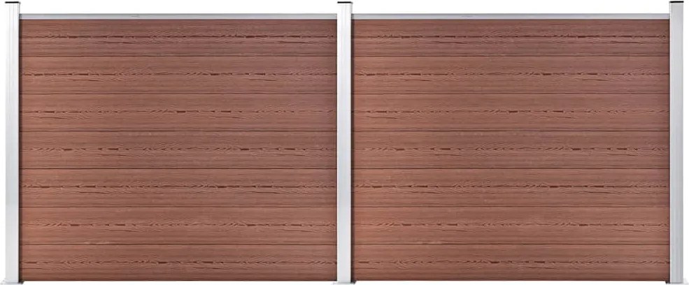 vidaXL barna WPC kerítéspanelszett 353 x 146 cm