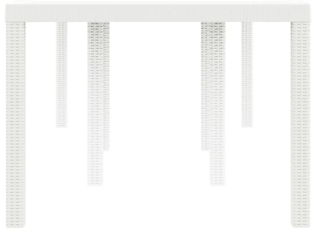 Kerti Asztal Fehér 200x100x73 cm Poli Rattan