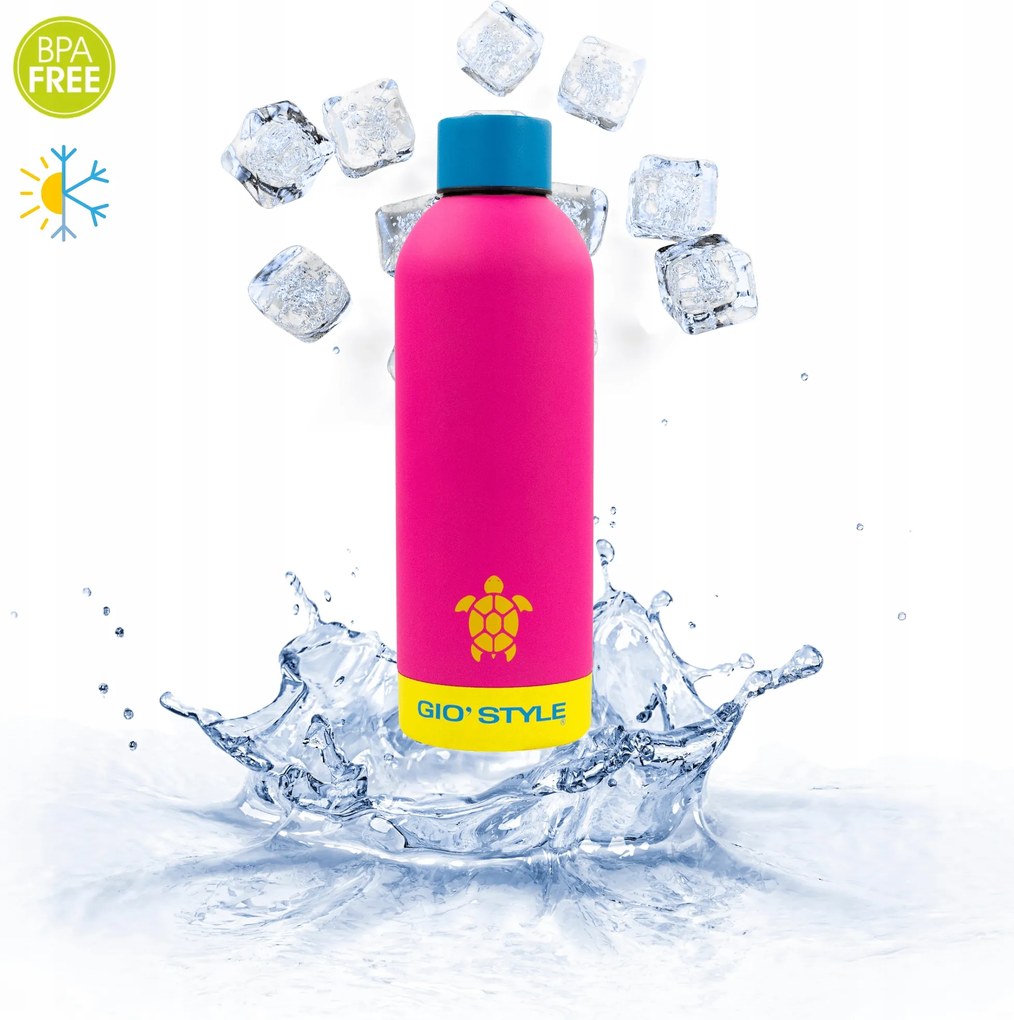 Palack 0,5L Kamai Gio Style, rozsdamentes acél, rózsaszín