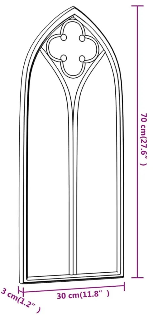 homokszínű vas tükör beltéri használatra 70 x 30 cm