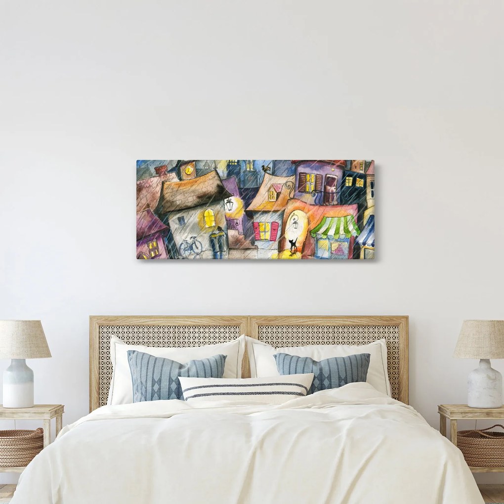 Kép - esős este (120x50 cm)