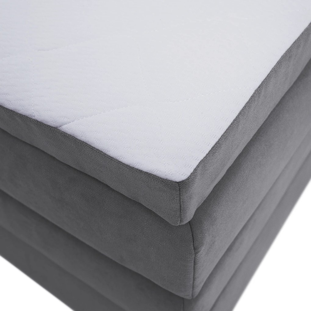 Boxspring ágy, 180x200, szürke, APRIL