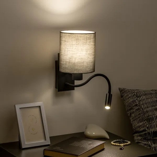 Brilagi - LED Fali lámpa NUBILA 1xE27/25W/230V + LED/3W fekete/antracit