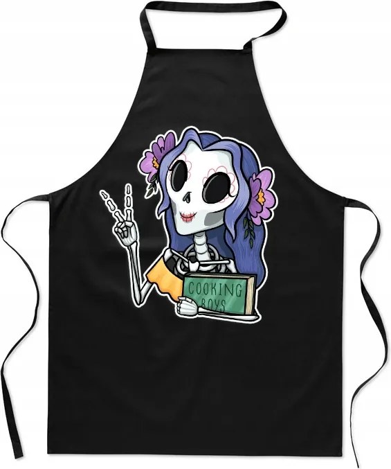 Konyhai kötény dia de muertos cooking koponya főzés