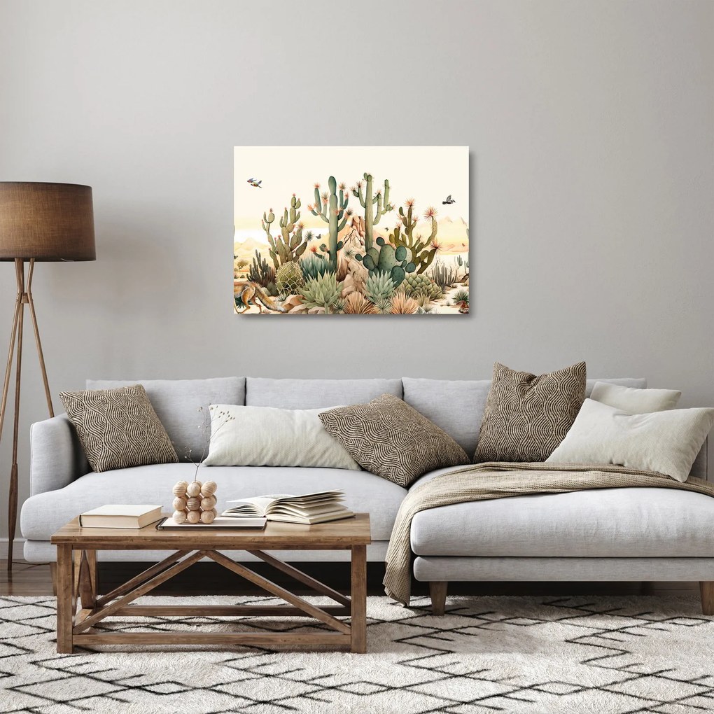 Üveg kép - Sivatag, akvarell (70x50 cm)