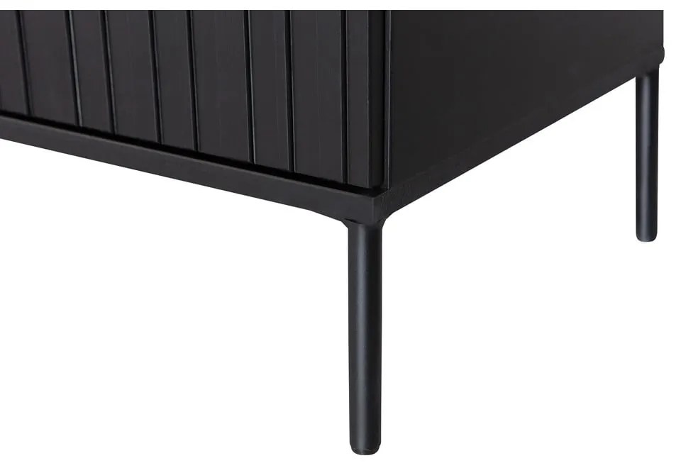 Fekete borovi fenyő TV-állvány 150x56x44 cm Gravure – WOOOD