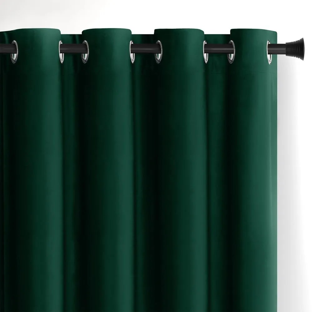 Sötétzöld bársony dimout (részleges sötétítő) függöny 140x245 cm Eyelets – Restilo