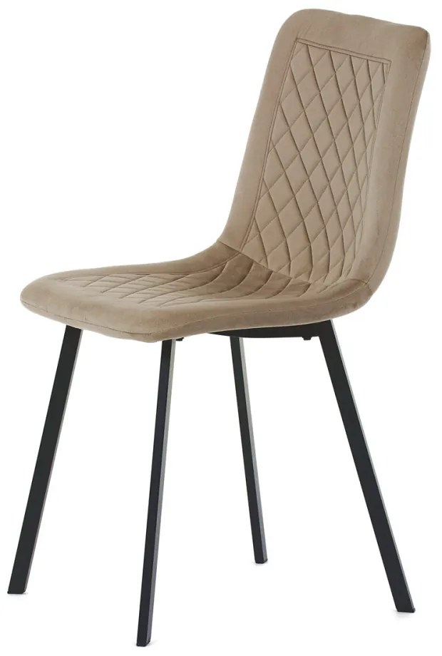 Scaun tapițat cu material din catifea de culoare cappuccino. DCL-973
