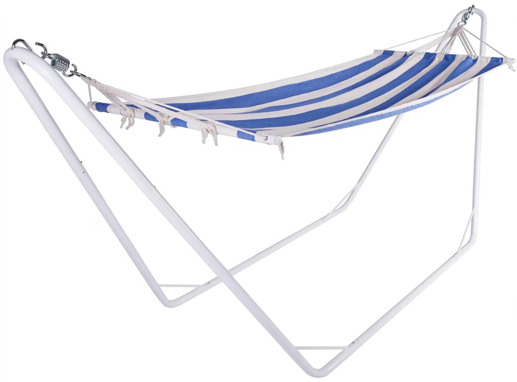 Deuba Hintaágy fém vázzal 200x80 cm - krém/kék