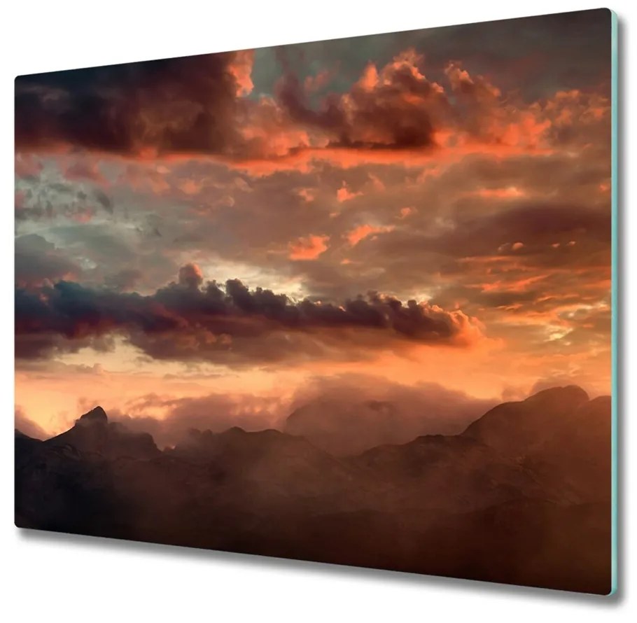 Üveg vágódeszka Sunset hegy 60x52 cm