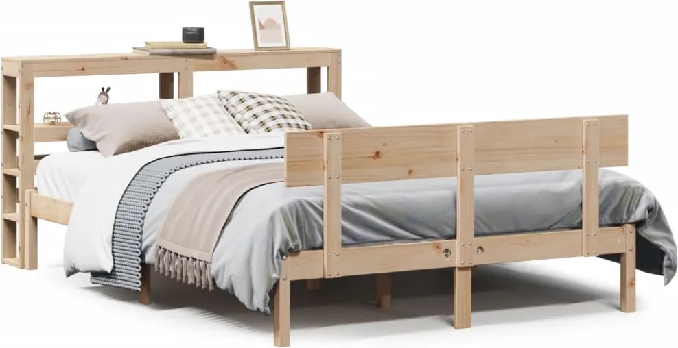 vidaXL tömör fenyőfa ágykeret ágy matrac nélkül 120 x 200 cm