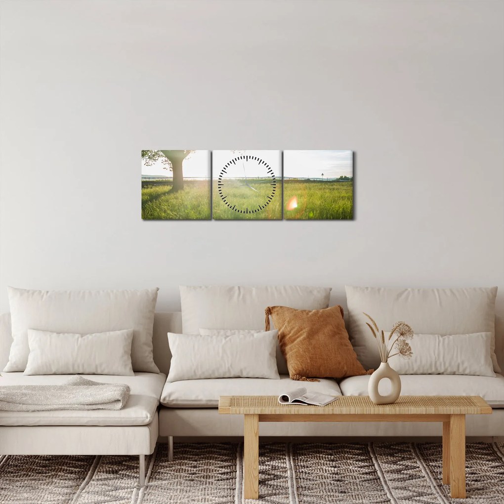 Egy fa képe a mezőn (órával) (90x30 cm)
