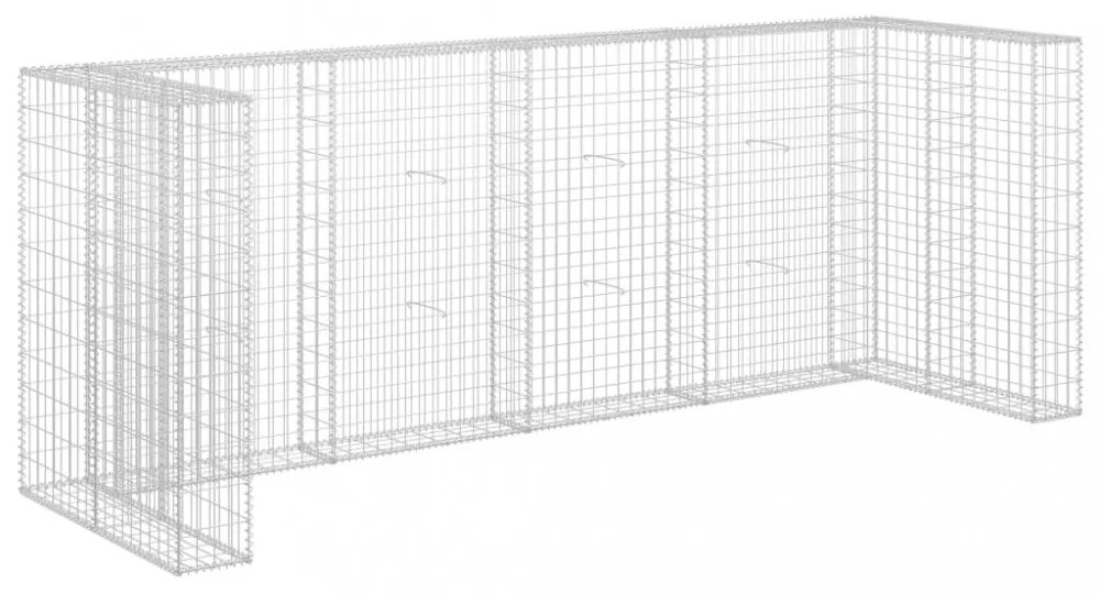 horganyzott acél gabionfal szemeteskukákhoz 320 x 100 x 120 cm