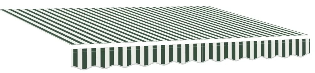 Zöld és fehér behúzható napellenző 350x250 cm