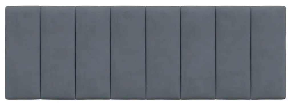 sötétszürke bársony fejtámla párna Hanko 140 cm
