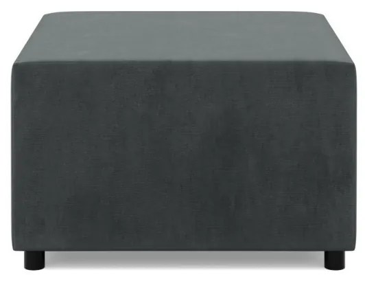 Zeus puff, bársony, 70x70, szürke