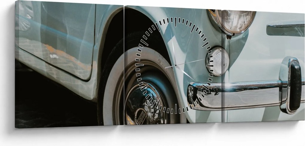 Kép - Fiat retro autó (órával) (90x30 cm)