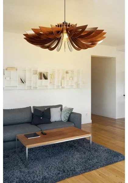 Csillár zsinóron 1xE27/60W/230V barna átm. 68 cm