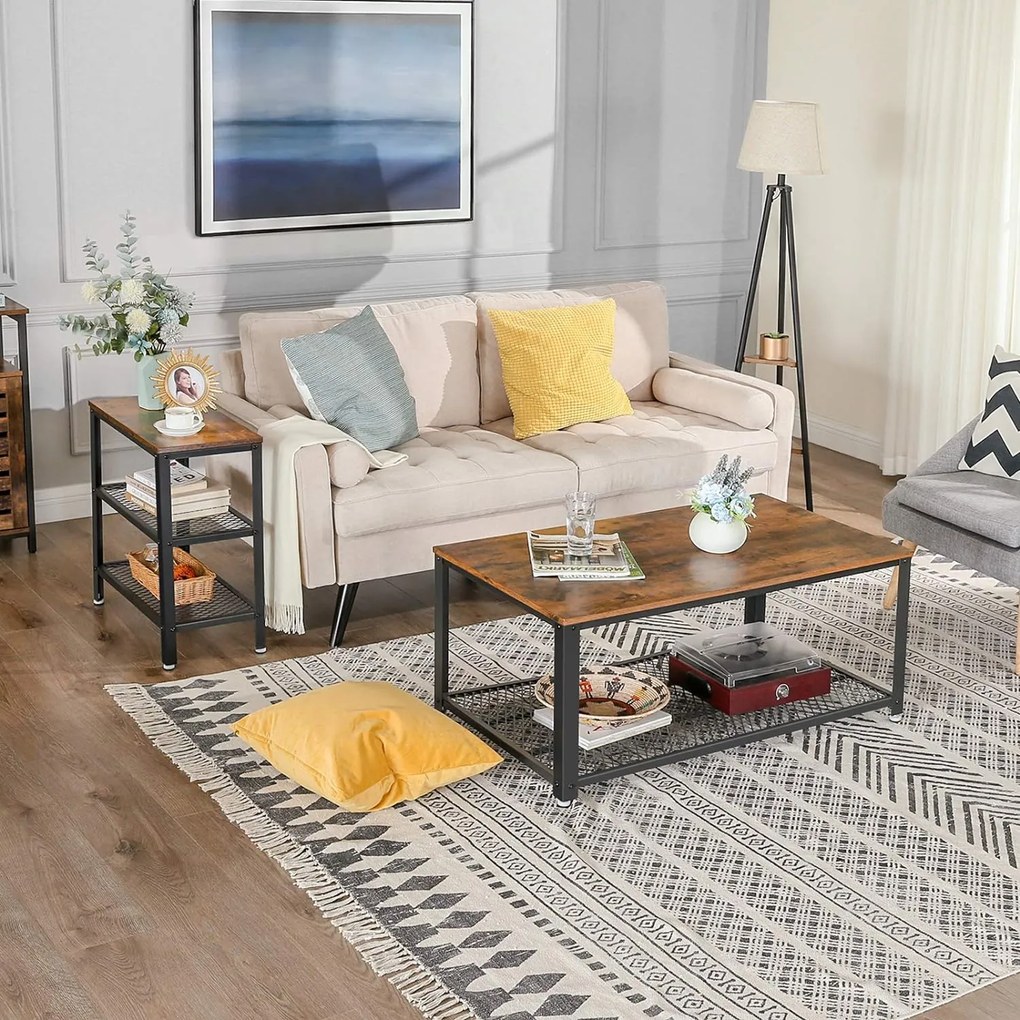 Oldalasztal TAYLOR 60x30 cm, rusztikus barna