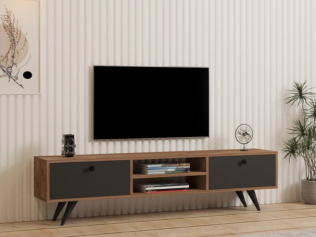 TV asztal/szekrény Tebuvi (atlanti fenyő + antracit) . Akció -25%. 1095158