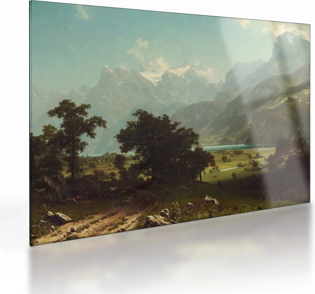 Üveg kép - Albert Bierstadt, Lake Lucerne, reprodukciók (70x50 cm)