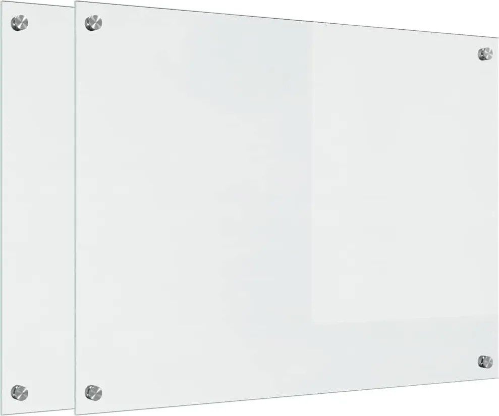 vidaXL Konyhai splashback 2 pcs Átlátszó 80 x 60 cm edzett üveg