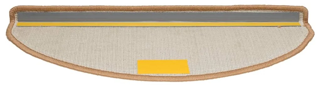 30 db bézs színű, félkör alakú lépcsőszőnyeg 65 x 21 x 4 cm, nagy