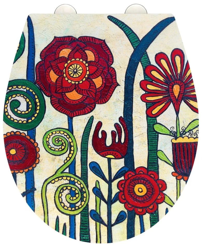 WC-ülőke automatikus záródással 37 x 44,5 cm Rollin'Art Red Blossom – Wenko