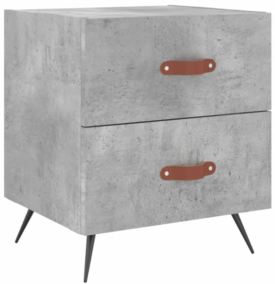 betonszürke szerelt fa éjjeliszekrény 40 x 35 x 47,5 cm