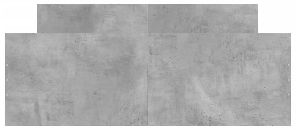 betonszürke ágykeret fej- és lábtámlával 120 x 200 cm