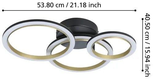 Eglo 901224 - LED Dimmelhető mennyezeti lámpa CALLIERA LED/20W/230V fekete/arany