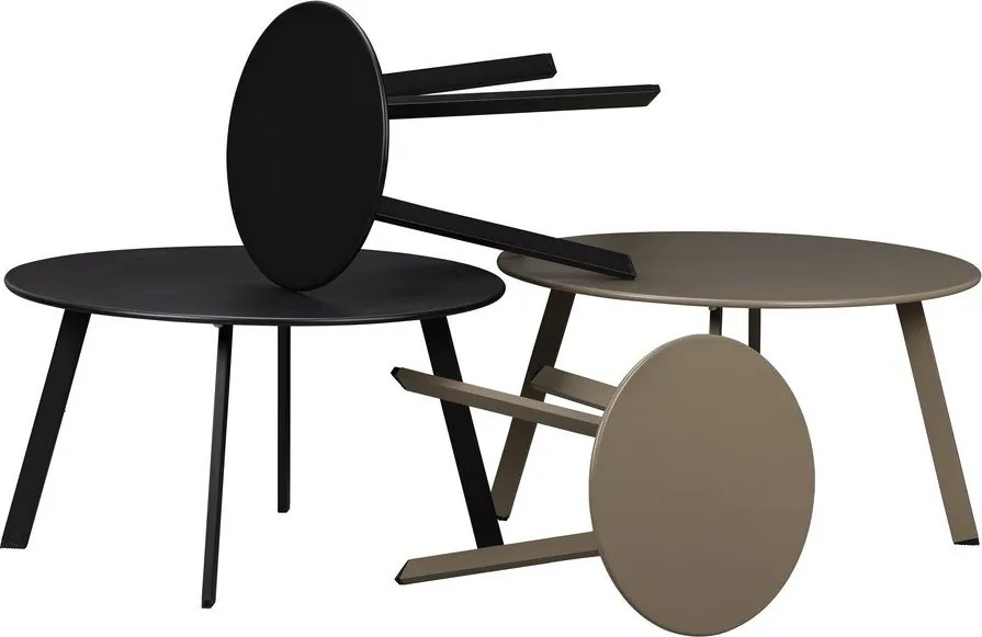 Fer fekete kerti tárolóasztal, ø 40 cm - WOOOD