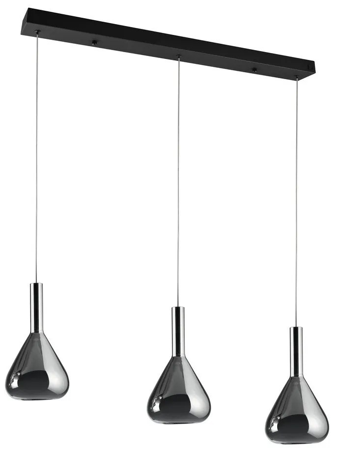 Fekete LED függőlámpa üveg búrával Cipera – CINQUE