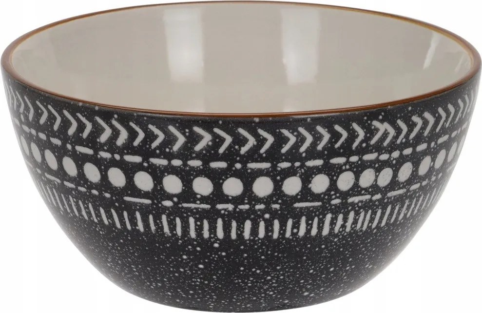 Kerámia tál salátákhoz, konyhai, fekete színű