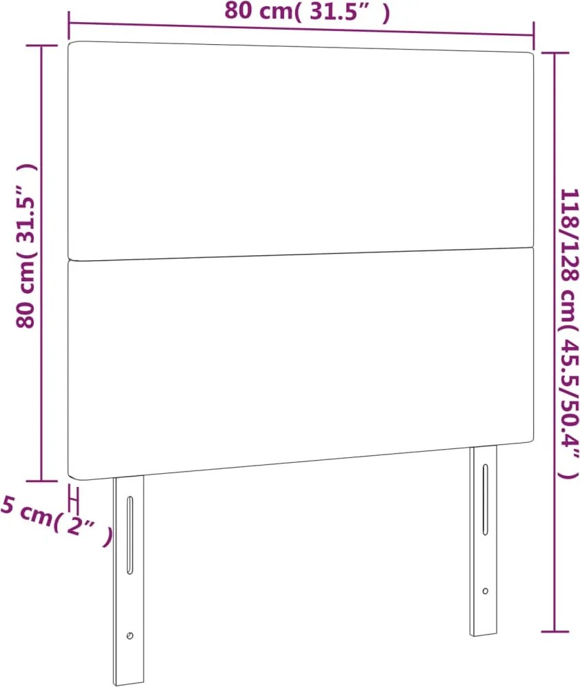 fekete szövet fejtámla 80x5x118/128 cm