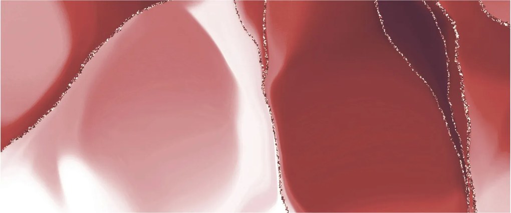 Kép - Piros absztrakt virág N⁰3 (120x50 cm)