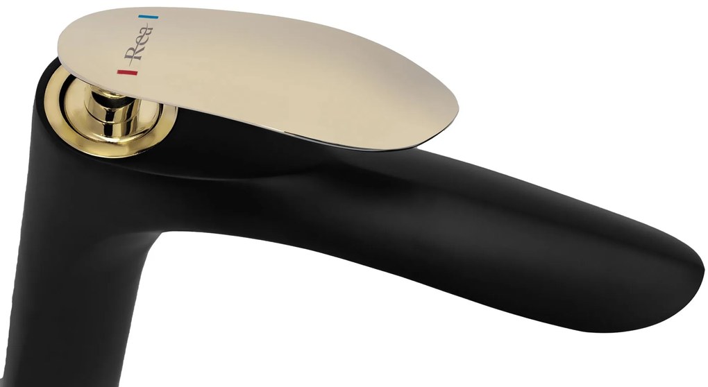 Fürdőszobai csaptelep Rea Orbit low Black Gold