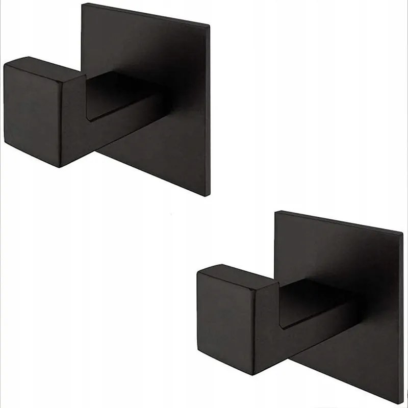 2x Akasztós öntapadós törölközőtartó akasztó fekete