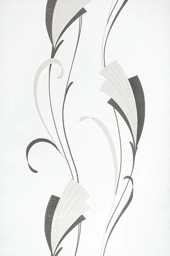 Fekete legyező mintás tapéta (6736-20)