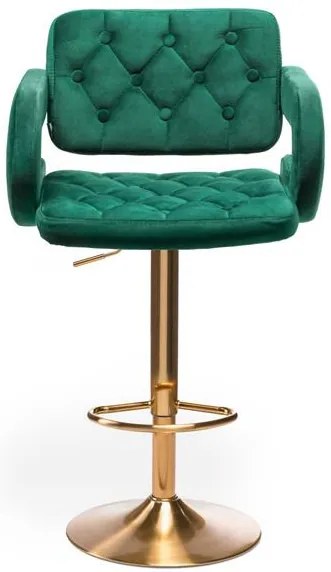 HR8403W Sötétzöld modern velúr szék arany lábbal