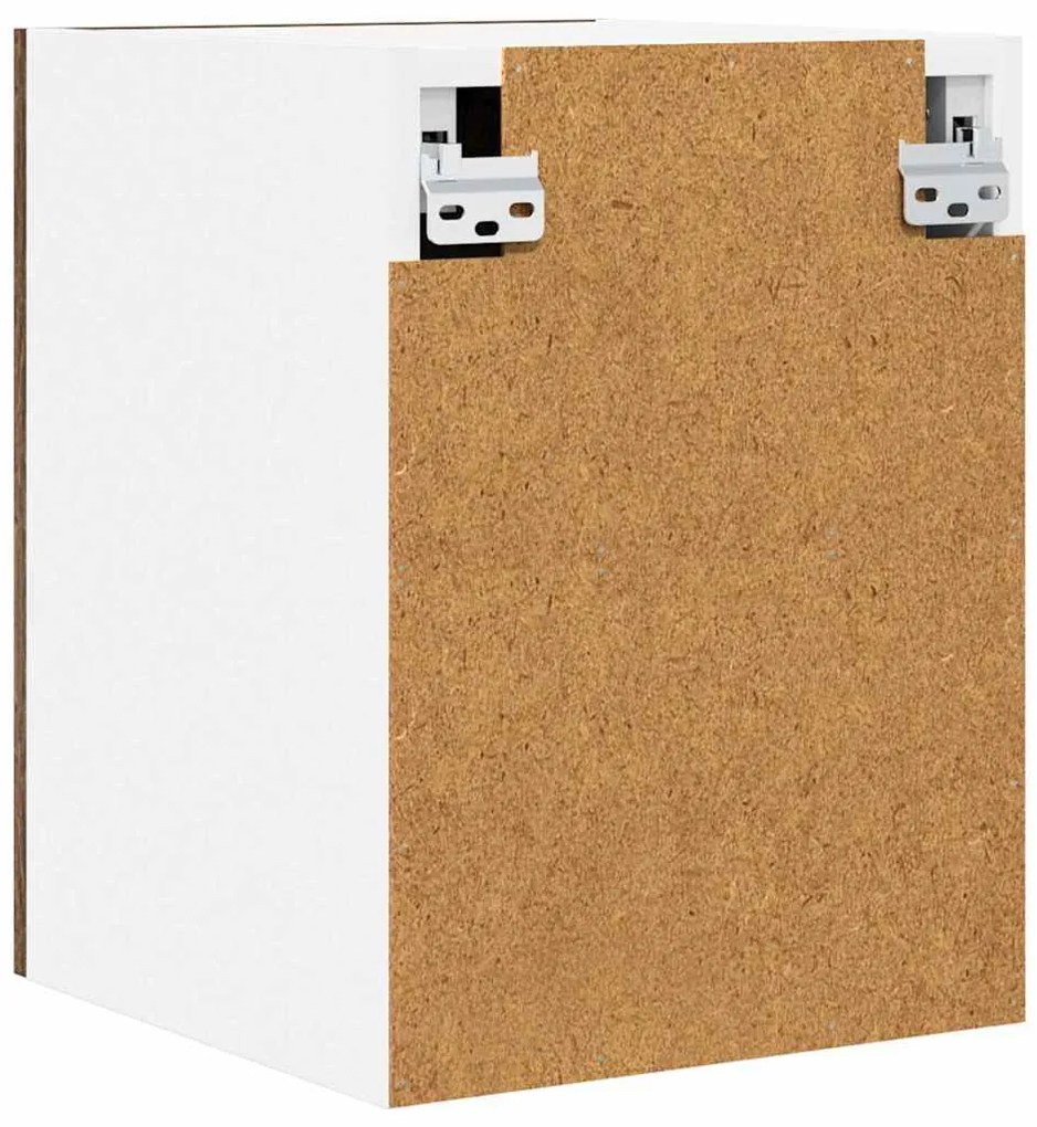 Függő szekrény polcokkal Riga 2 pcs Füstölt tölgy és fehér