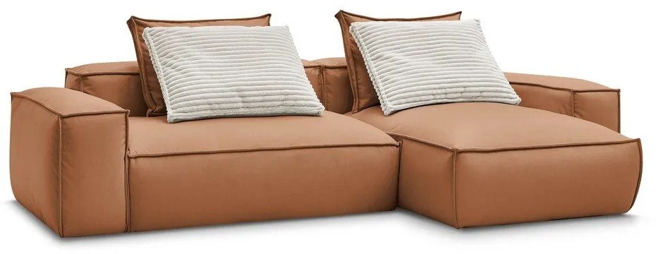 Barna bőrutánzat sarokkanapé (variálható) Boheme – Bobochic Paris